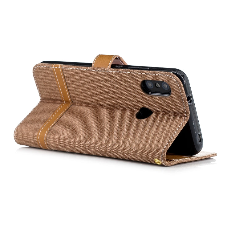 Color Matching Denim Texture Leather Case for Xiaomi Redmi 6 Pro, with Holder & Card Slots & Wallet & Lanyard