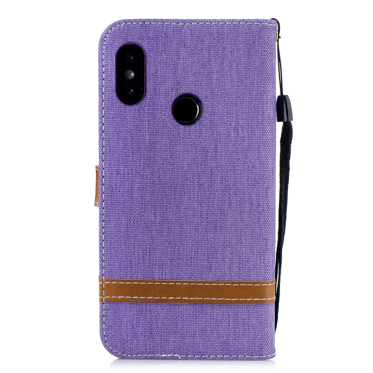 Color Matching Denim Texture Leather Case for Xiaomi Redmi 6 Pro, with Holder & Card Slots & Wallet & Lanyard