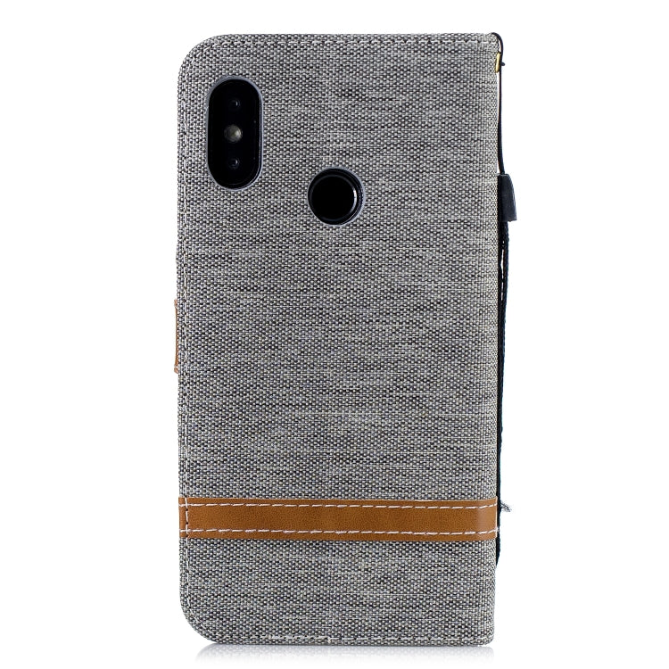 Color Matching Denim Texture Leather Case for Xiaomi Redmi 6 Pro, with Holder & Card Slots & Wallet & Lanyard