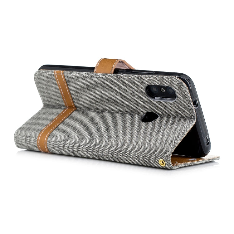 Color Matching Denim Texture Leather Case for Xiaomi Redmi 6 Pro, with Holder & Card Slots & Wallet & Lanyard