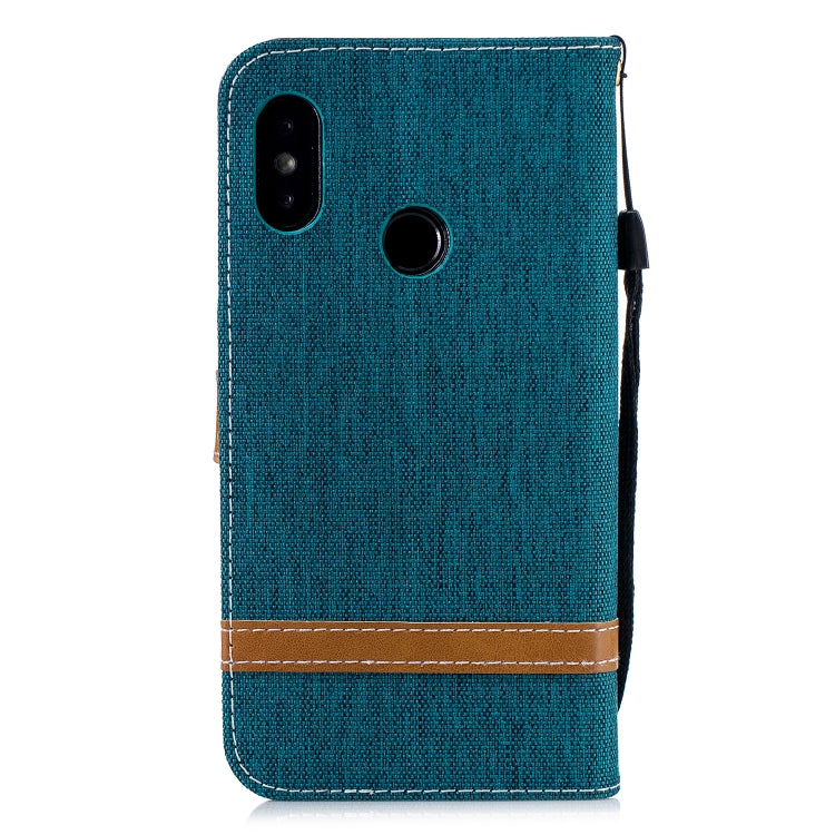 Color Matching Denim Texture Leather Case for Xiaomi Redmi 6 Pro, with Holder & Card Slots & Wallet & Lanyard