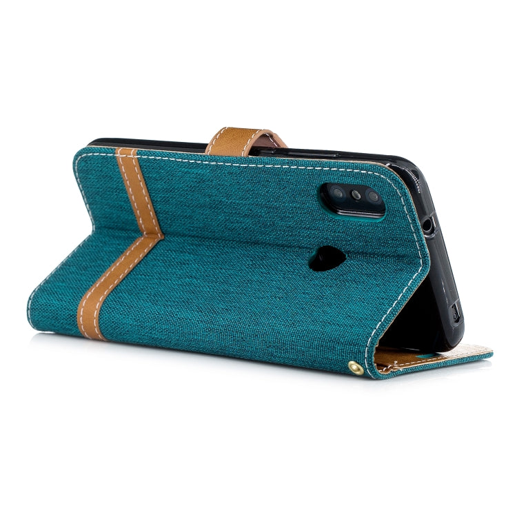 Color Matching Denim Texture Leather Case for Xiaomi Redmi 6 Pro, with Holder & Card Slots & Wallet & Lanyard