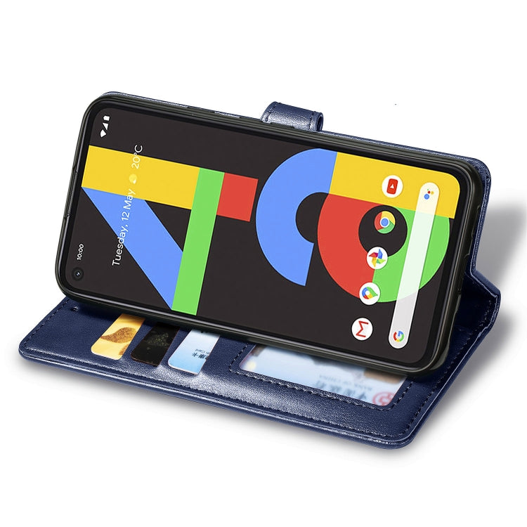 For Google Pixel 4A Retro Solid Color Leather Buckle Phone Case with Lanyard & Photo Frame & Card Slot & Wallet & Stand Function