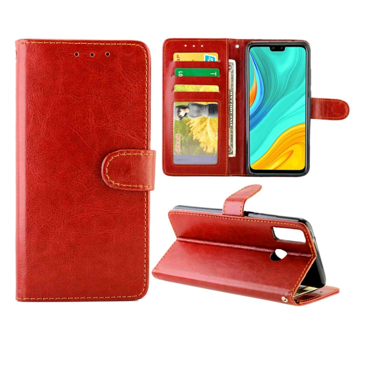 For Huawei Y8S Crazy Horse Texture Leather Horizontal Flip Protective Case with Holder & Card Slots & Wallet & Photo Frame