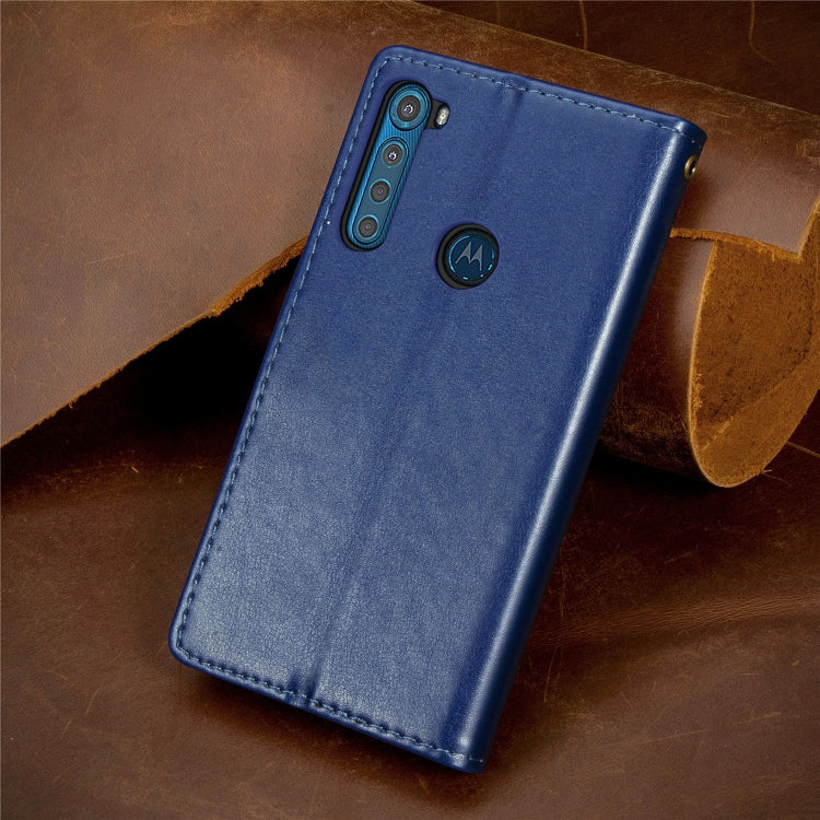 For Motorola One Fusion Plus Retro Solid Color Leather Buckle Phone Case with Lanyard & Photo Frame & Card Slot & Wallet & Stand Function