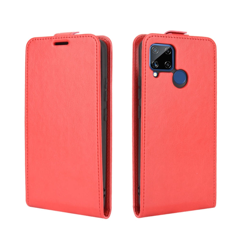 For Realme C15 R64 Texture Single Vertical Flip Leather Protective Case with Card Slots & Photo Frame
