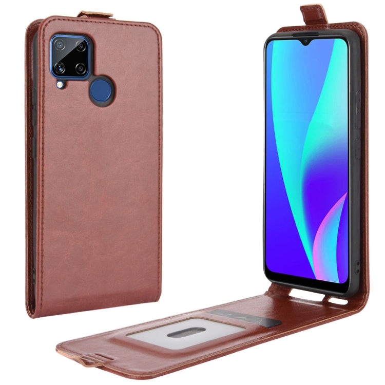 For Realme C15 R64 Texture Single Vertical Flip Leather Protective Case with Card Slots & Photo Frame