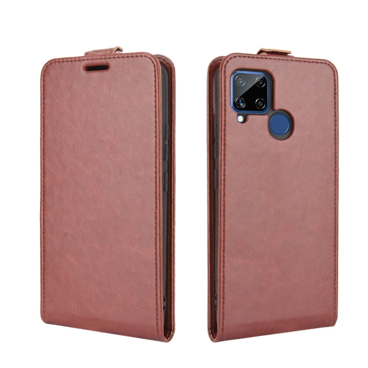 For Realme C15 R64 Texture Single Vertical Flip Leather Protective Case with Card Slots & Photo Frame