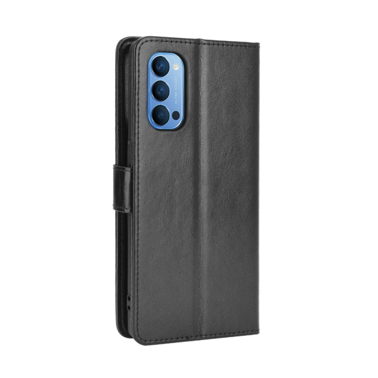 For OPPO Reno4 4G Retro Crazy Horse Texture Horizontal Flip Leather Case , with Holder & Card Slots & Photo Frame