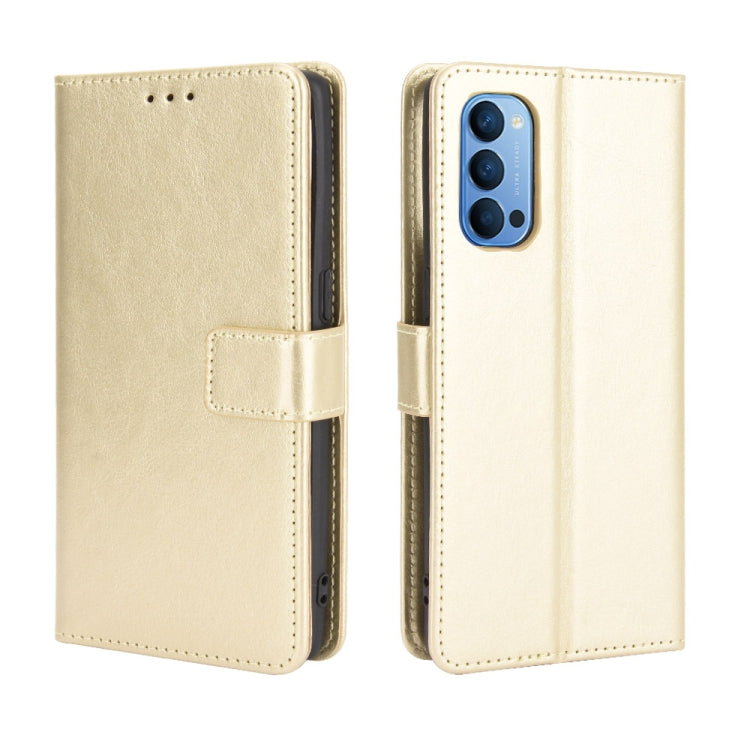 For OPPO Reno4 4G Retro Crazy Horse Texture Horizontal Flip Leather Case , with Holder & Card Slots & Photo Frame