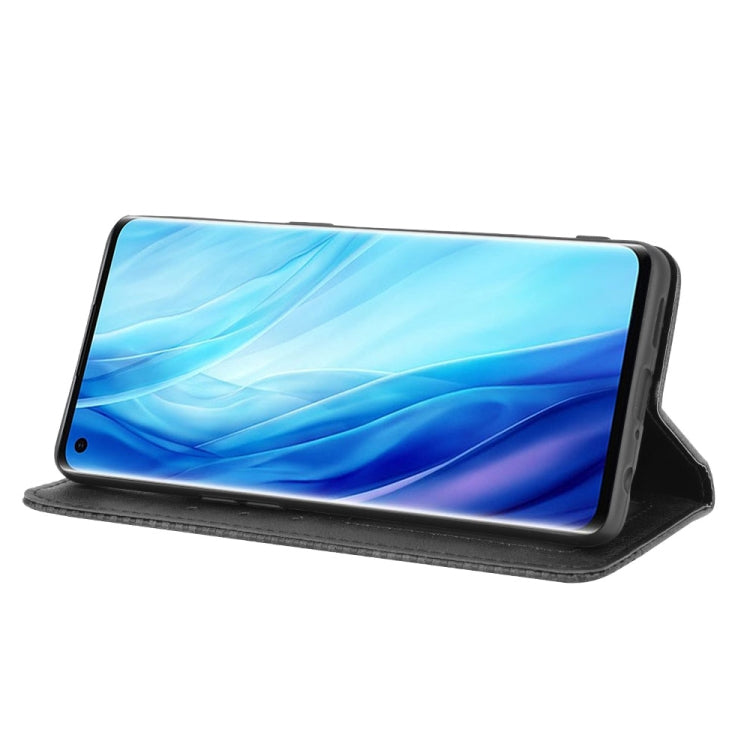 For OPPO Reno4 Pro 4G Magnetic Buckle Retro Crazy Horse Texture Horizontal Flip Leather Case, with Holder & Card Slots & Photo Frame