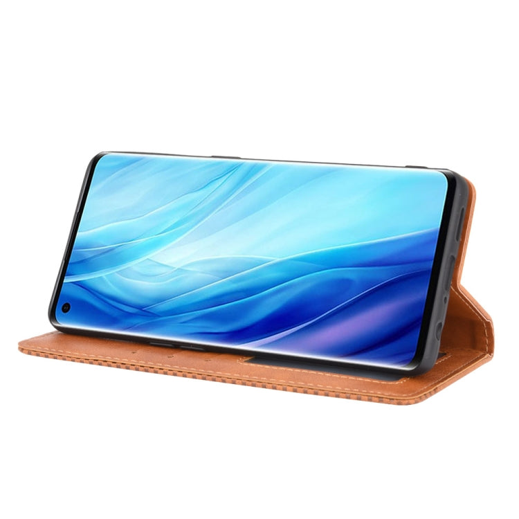 For OPPO Reno4 Pro 4G Magnetic Buckle Retro Crazy Horse Texture Horizontal Flip Leather Case, with Holder & Card Slots & Photo Frame