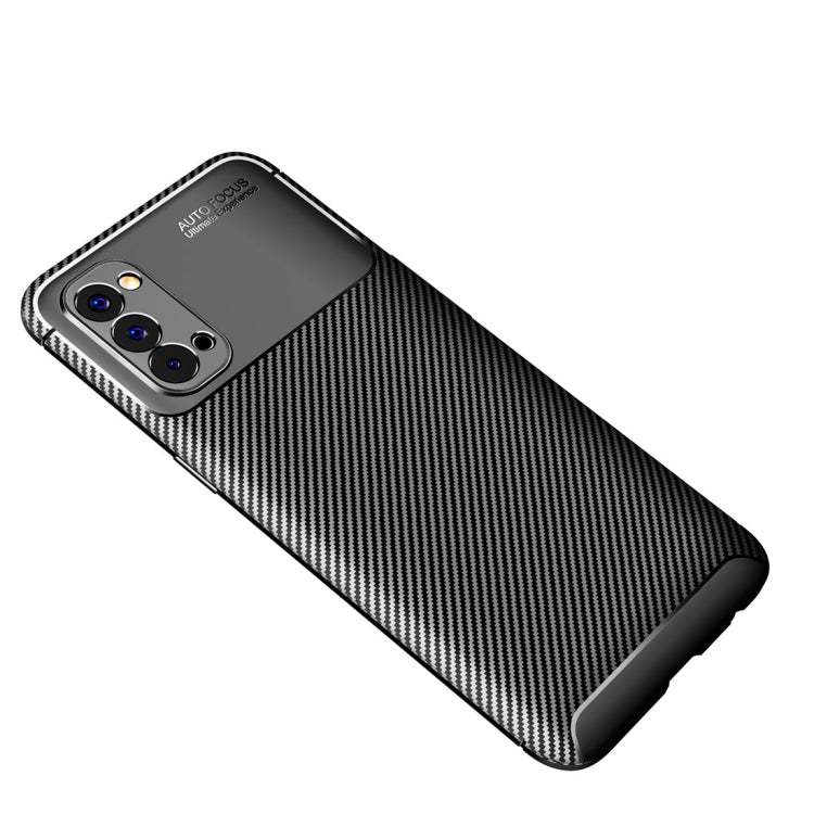 For OPPO Reno4 4G Global Official Version Carbon Fiber Texture Shockproof TPU Case