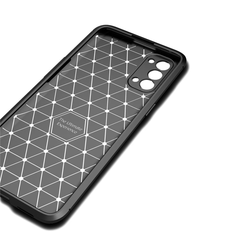 For OPPO Reno4 4G Global Official Version Carbon Fiber Texture Shockproof TPU Case