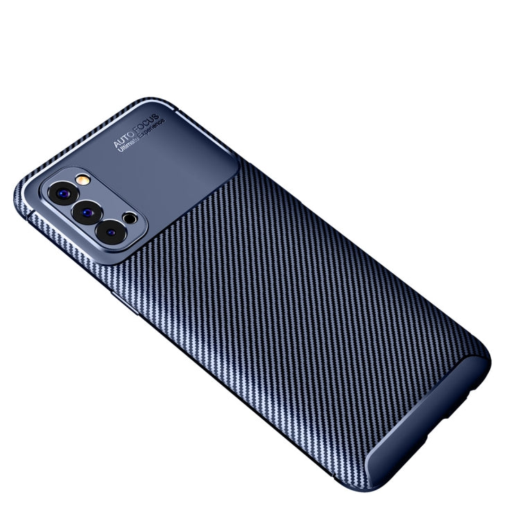 For OPPO Reno4 4G Global Official Version Carbon Fiber Texture Shockproof TPU Case