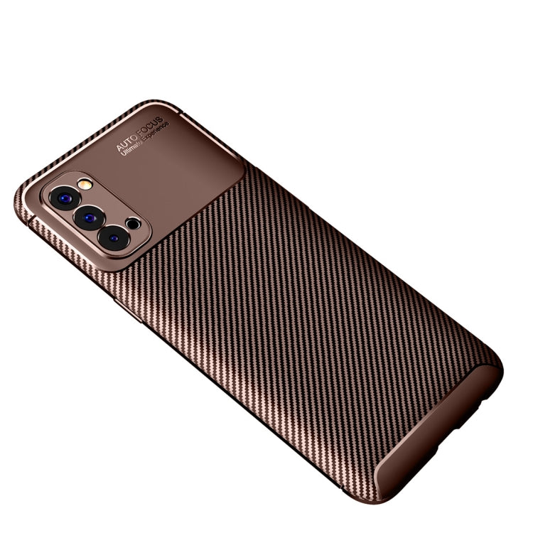For OPPO Reno4 4G Global Official Version Carbon Fiber Texture Shockproof TPU Case