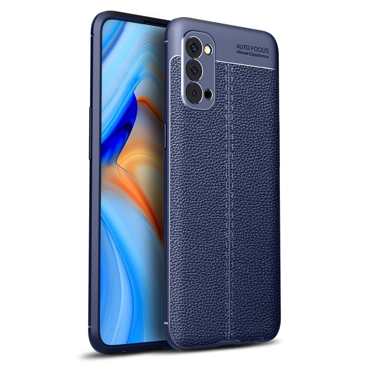 For OPPO Reno4 4G Litchi Texture TPU Shockproof Case