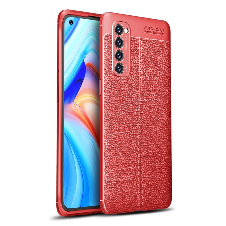 For OPPO Reno4 Pro 4G Litchi Texture TPU Shockproof Case(Red)