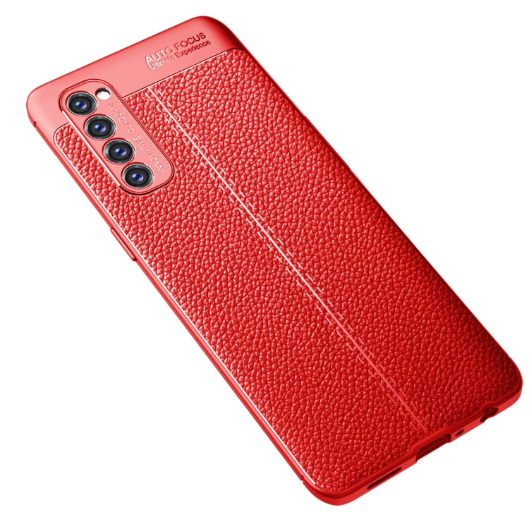 For OPPO Reno4 Pro 4G Litchi Texture TPU Shockproof Case(Red)