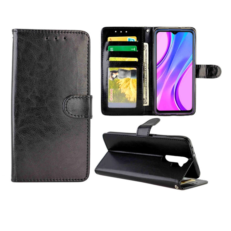 For Xiaomi Redmi 9 Crazy Horse Texture Leather Horizontal Flip Protective Case with Holder & Card Slots & Wallet & Photo Frame