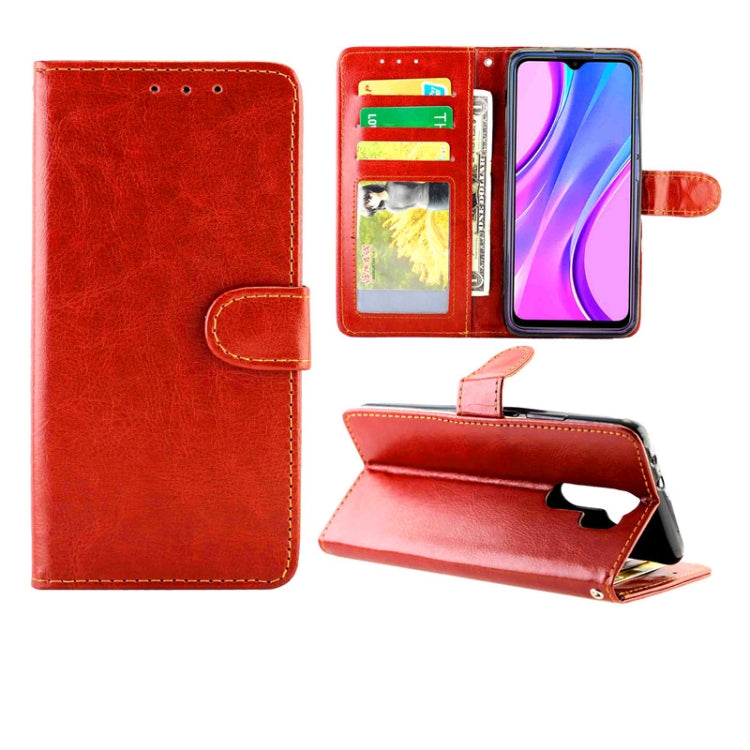 For Xiaomi Redmi 9 Crazy Horse Texture Leather Horizontal Flip Protective Case with Holder & Card Slots & Wallet & Photo Frame