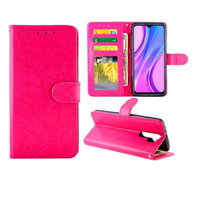 For Xiaomi Redmi 9 Crazy Horse Texture Leather Horizontal Flip Protective Case with Holder & Card Slots & Wallet & Photo Frame