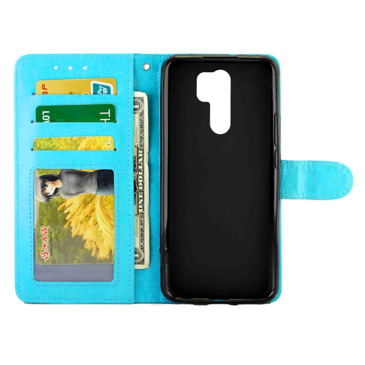 For Xiaomi Redmi 9 Crazy Horse Texture Leather Horizontal Flip Protective Case with Holder & Card Slots & Wallet & Photo Frame