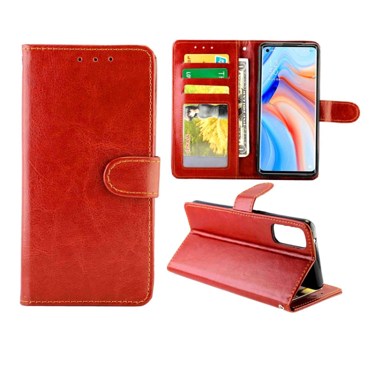 For OPPO Reno4 Crazy Horse Texture Leather Horizontal Flip Protective Case with Holder & Card Slots & Wallet & Photo Frame