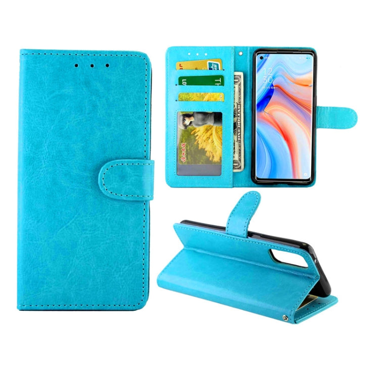 For OPPO Reno4 Crazy Horse Texture Leather Horizontal Flip Protective Case with Holder & Card Slots & Wallet & Photo Frame