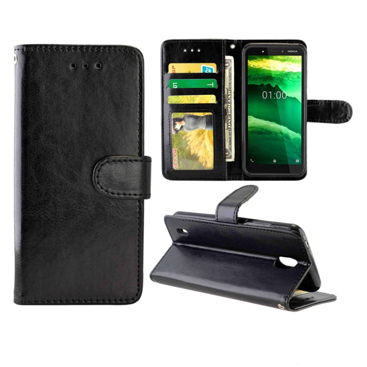 For Nokia C1 Crazy Horse Texture Leather Horizontal Flip Protective Case with Holder & Card Slots & Wallet & Photo Frame