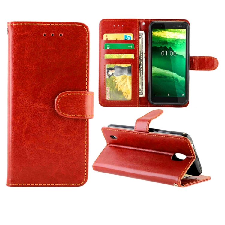 For Nokia C1 Crazy Horse Texture Leather Horizontal Flip Protective Case with Holder & Card Slots & Wallet & Photo Frame
