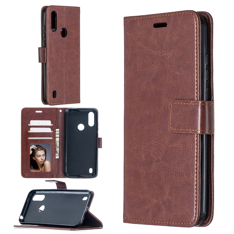 For Motorola Moto E6s (2020) Crazy Horse Texture Horizontal Flip Leather Case with Holder & Card Slots & Wallet & Photo Frame