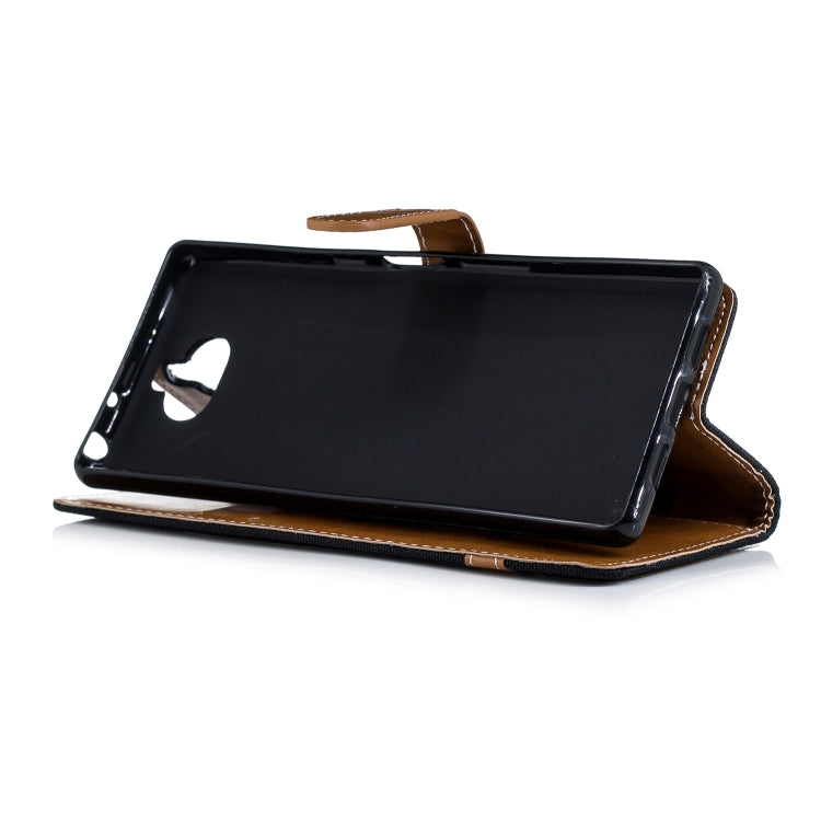Color Matching Denim Texture Leather Case for Sony Xperia 10 / XA3,