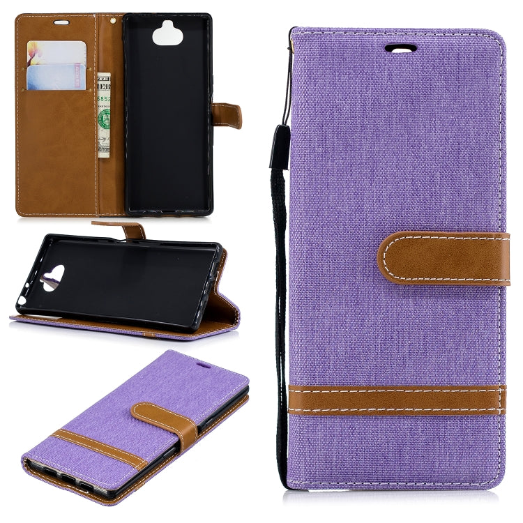 Color Matching Denim Texture Leather Case for Sony Xperia 10 / XA3,