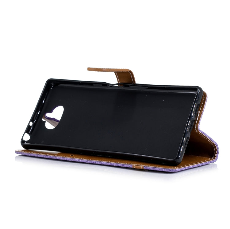 Color Matching Denim Texture Leather Case for Sony Xperia 10 / XA3,