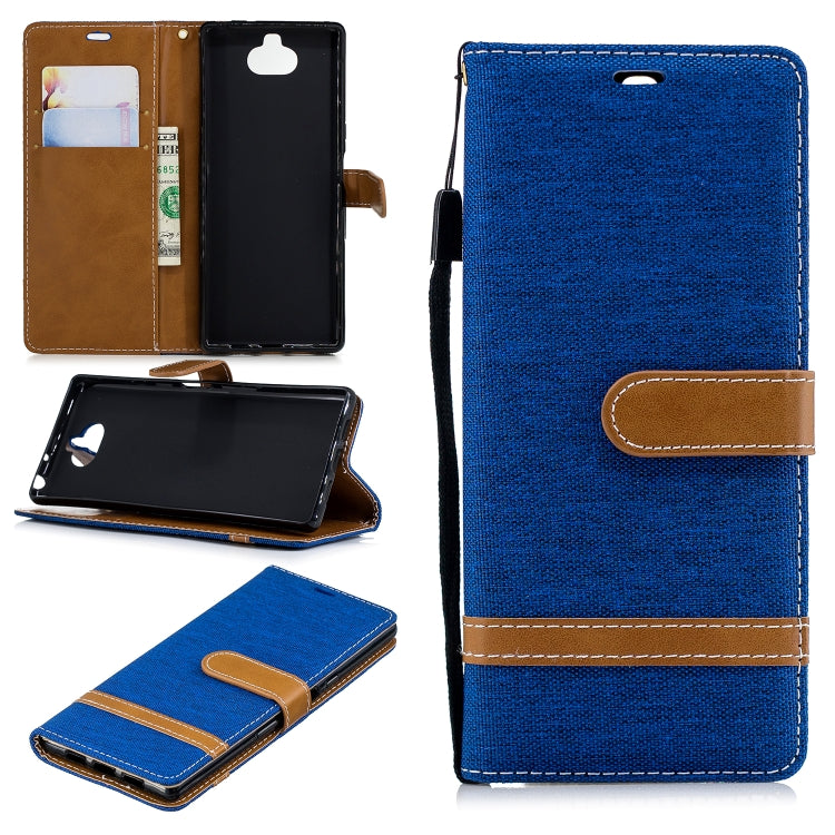 Color Matching Denim Texture Leather Case for Sony Xperia 10 / XA3,