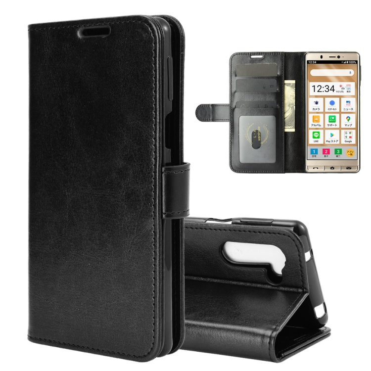 For Sharp senior R64 Texture Single Horizontal Flip Protective Case with Holder & Card Slots & Wallet& Photo Frame