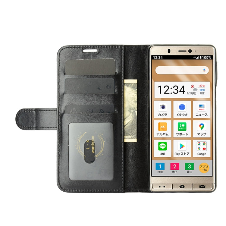 For Sharp senior R64 Texture Single Horizontal Flip Protective Case with Holder & Card Slots & Wallet& Photo Frame
