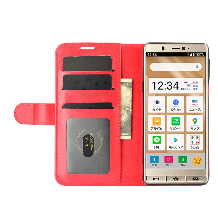 For Sharp senior R64 Texture Single Horizontal Flip Protective Case with Holder & Card Slots & Wallet& Photo Frame