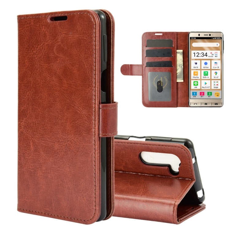 For Sharp senior R64 Texture Single Horizontal Flip Protective Case with Holder & Card Slots & Wallet& Photo Frame