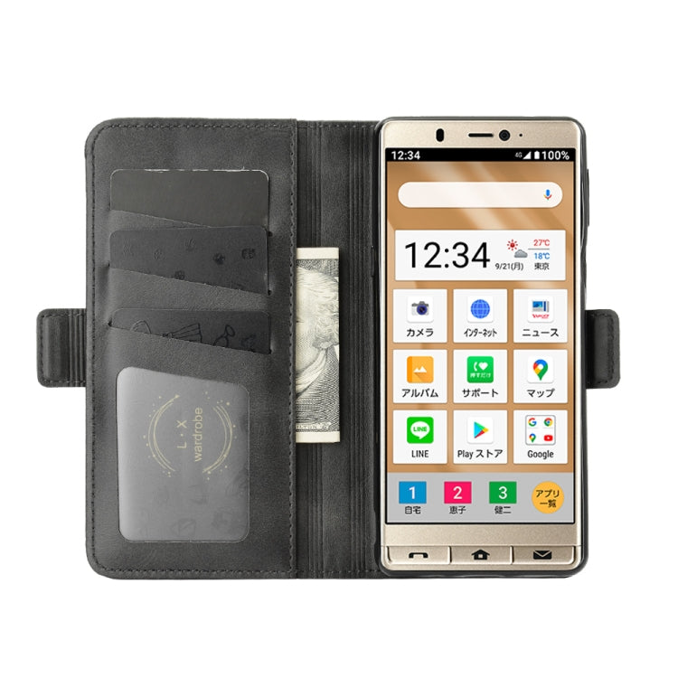 For Sharp senior Dual-side Magnetic Buckle Horizontal Flip Leather Case with Holder & Card Slots & Wallet