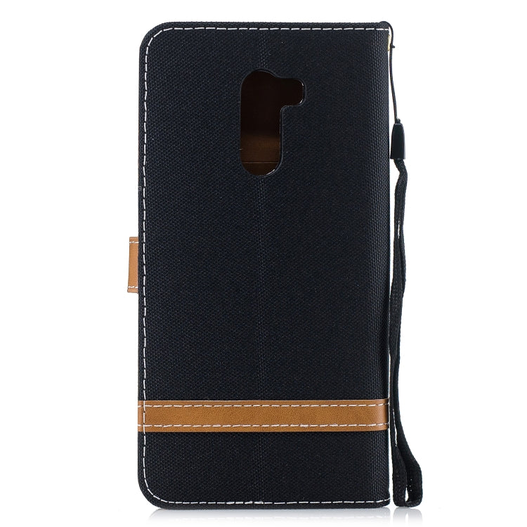 Color Matching Denim Texture Leather Case for Xiaomi Pocophone F1, with Holder & Card Slots & Wallet & Lanyard