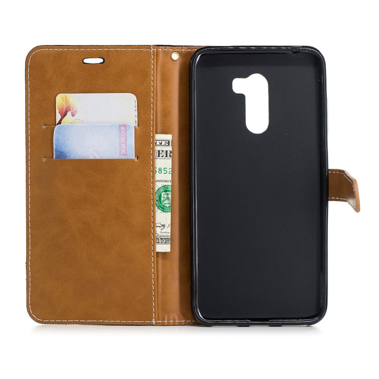 Color Matching Denim Texture Leather Case for Xiaomi Pocophone F1, with Holder & Card Slots & Wallet & Lanyard