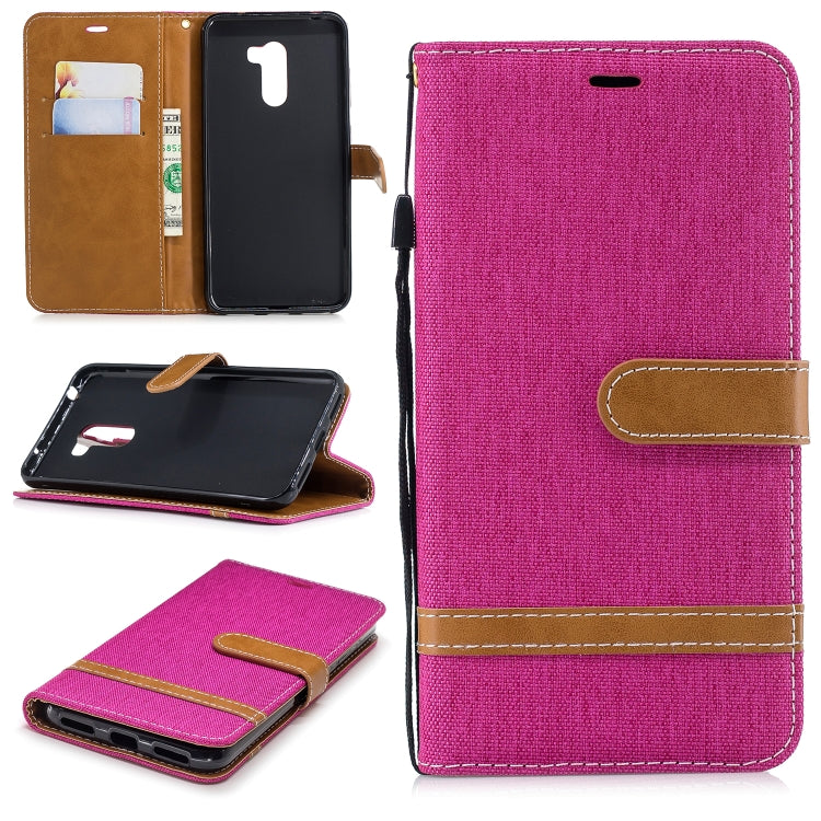 Color Matching Denim Texture Leather Case for Xiaomi Pocophone F1, with Holder & Card Slots & Wallet & Lanyard