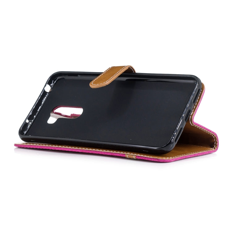 Color Matching Denim Texture Leather Case for Xiaomi Pocophone F1, with Holder & Card Slots & Wallet & Lanyard