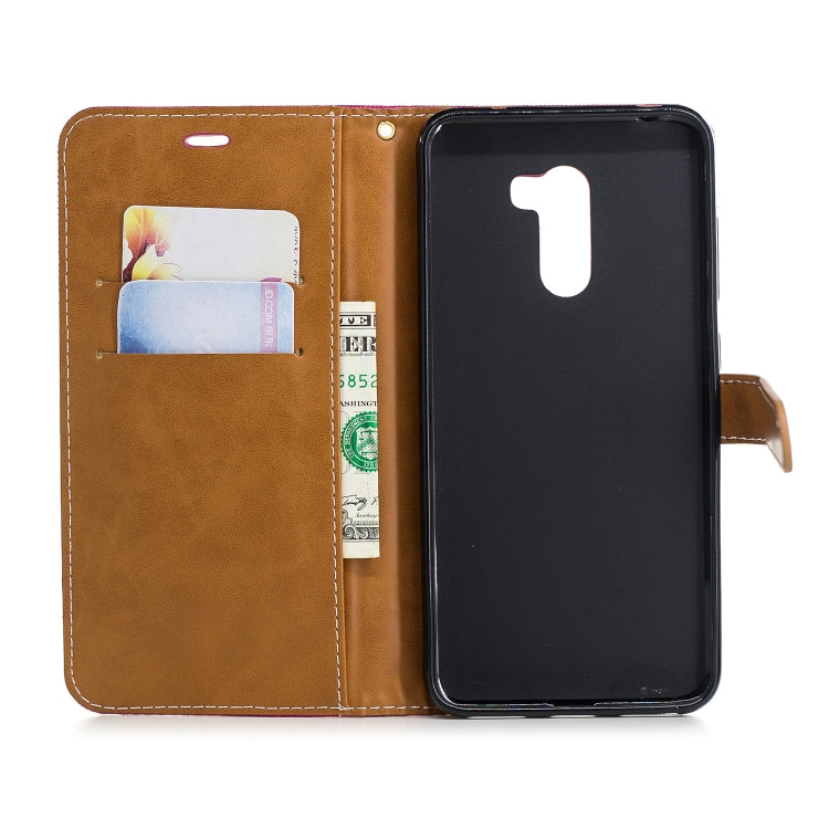 Color Matching Denim Texture Leather Case for Xiaomi Pocophone F1, with Holder & Card Slots & Wallet & Lanyard