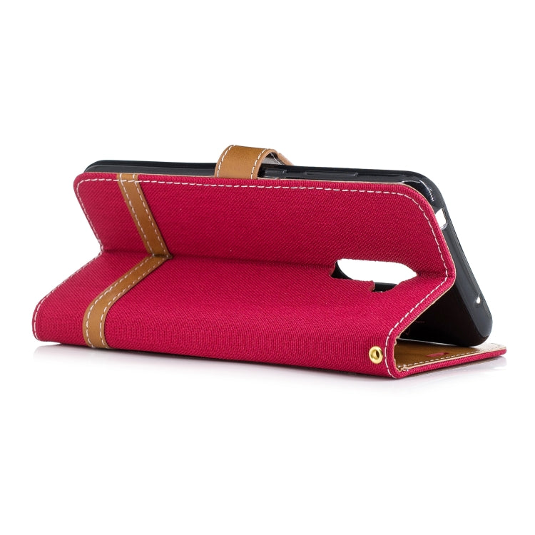 Color Matching Denim Texture Leather Case for Xiaomi Pocophone F1, with Holder & Card Slots & Wallet & Lanyard