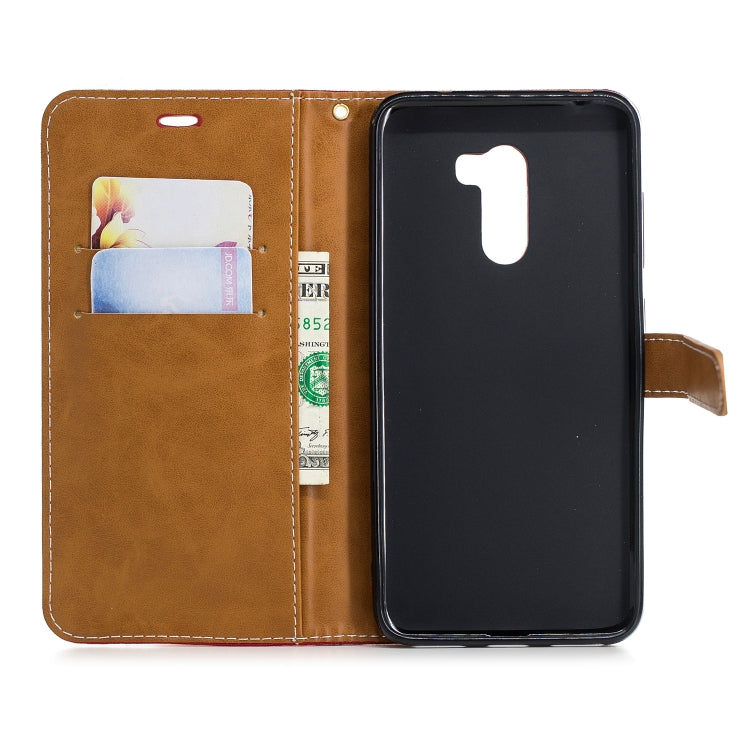 Color Matching Denim Texture Leather Case for Xiaomi Pocophone F1, with Holder & Card Slots & Wallet & Lanyard