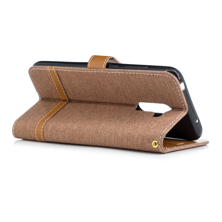 Color Matching Denim Texture Leather Case for Xiaomi Pocophone F1, with Holder & Card Slots & Wallet & Lanyard