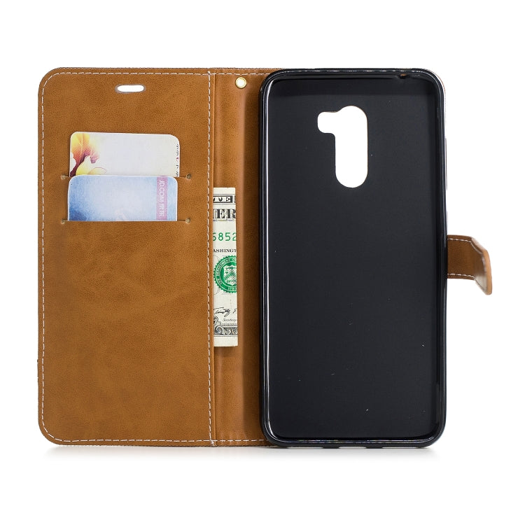 Color Matching Denim Texture Leather Case for Xiaomi Pocophone F1, with Holder & Card Slots & Wallet & Lanyard